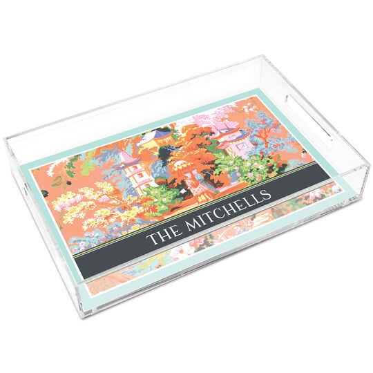 Chinoiserie Fairytale Lucite Tray